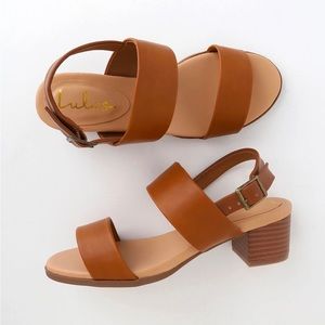 NWT Lulus size 7 Tan block heeled sandals